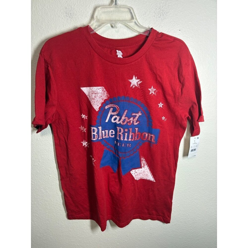 NWT PBR Pabst Blue Ribbon T-Shirt Crew Neck Short Sleeve Red Size Medium